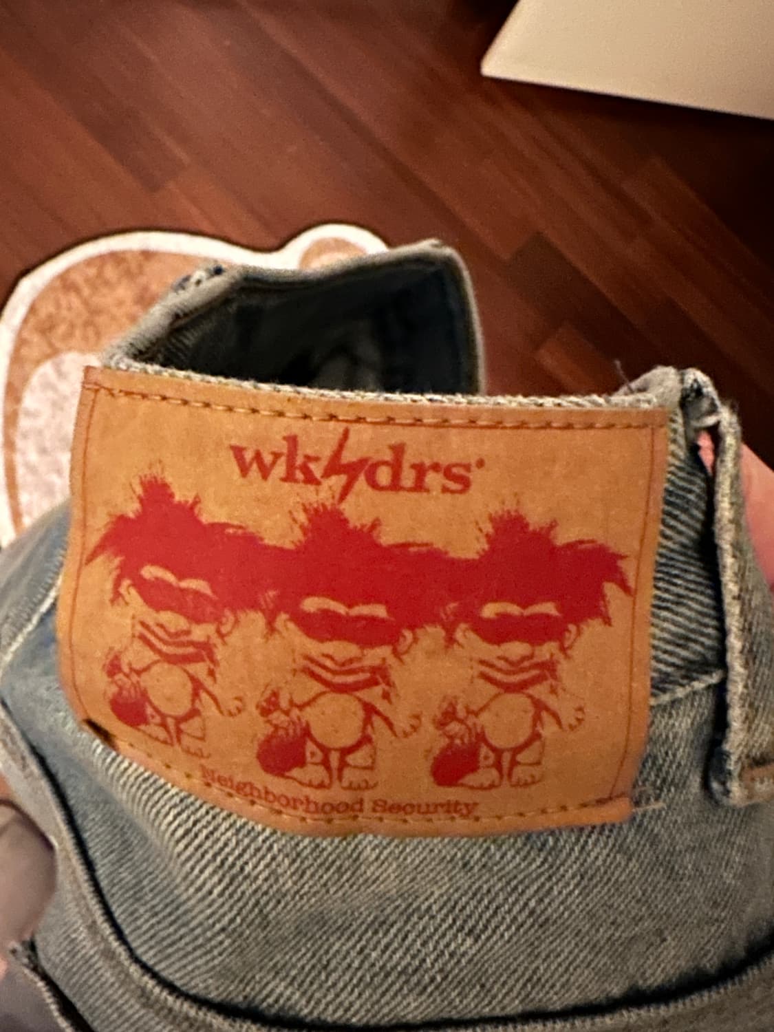 WKNDRS 데미지 워싱 와이드 데님 M 상품이미지4