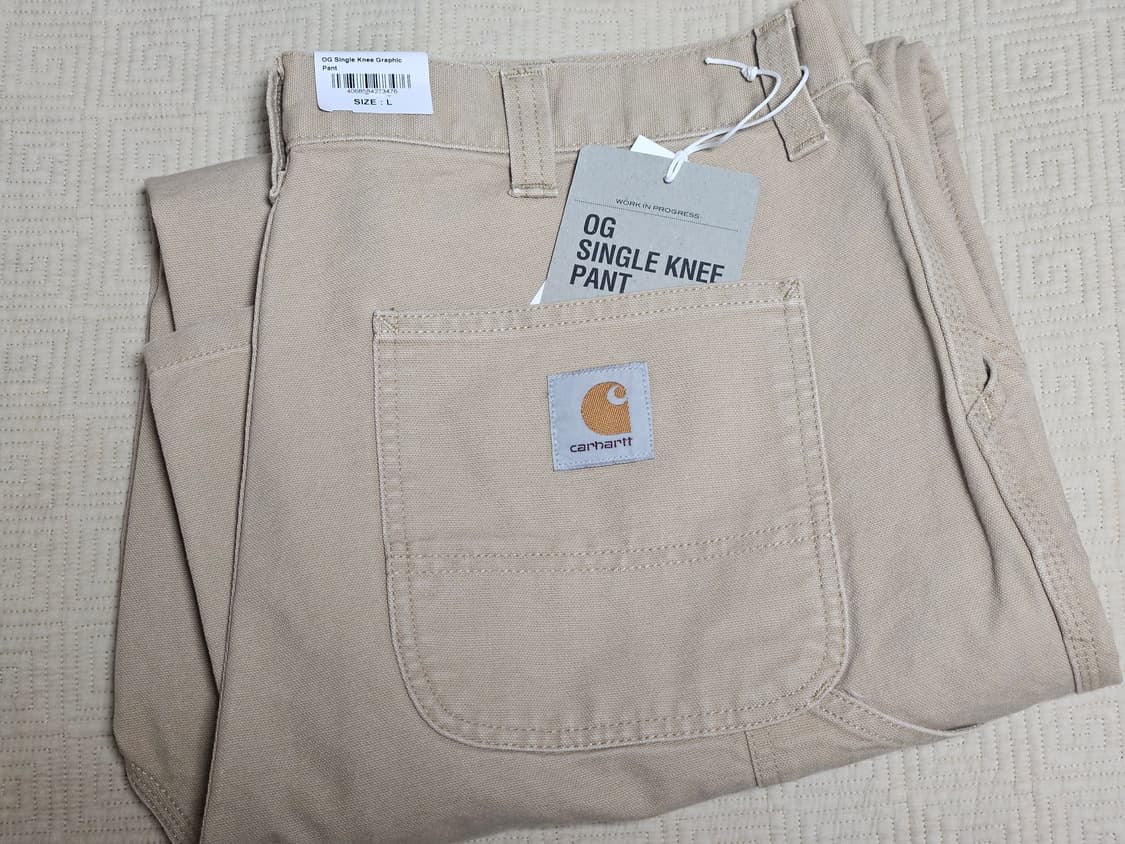 칼하트 WIP OG 싱글 니 그래픽 팬츠 해비스톤워시(L/새상품) 상품이미지7
