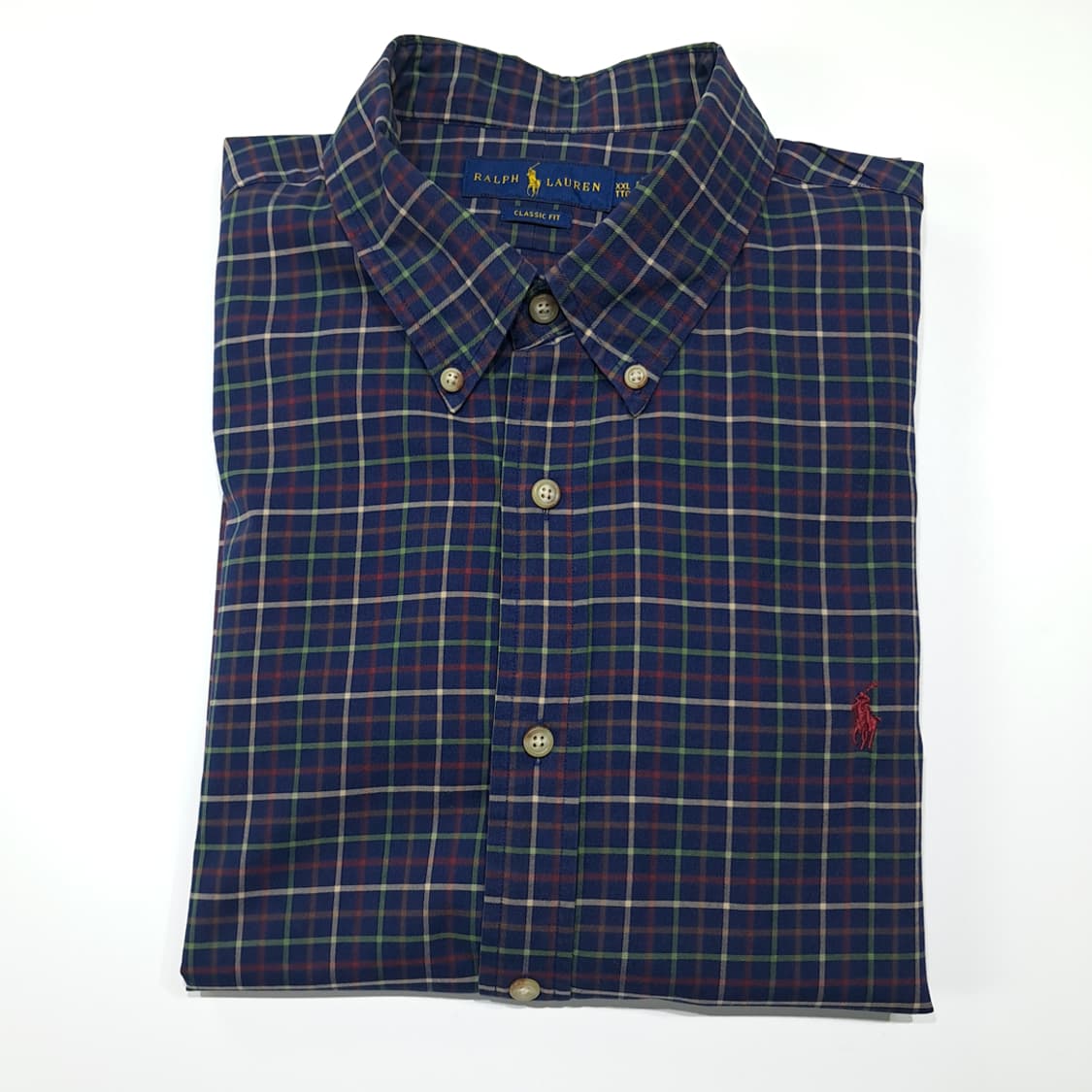 CL727 2XL 폴로 타탄체크 버튼다운 클래식 네이비 셔츠 남방 상품이미지7