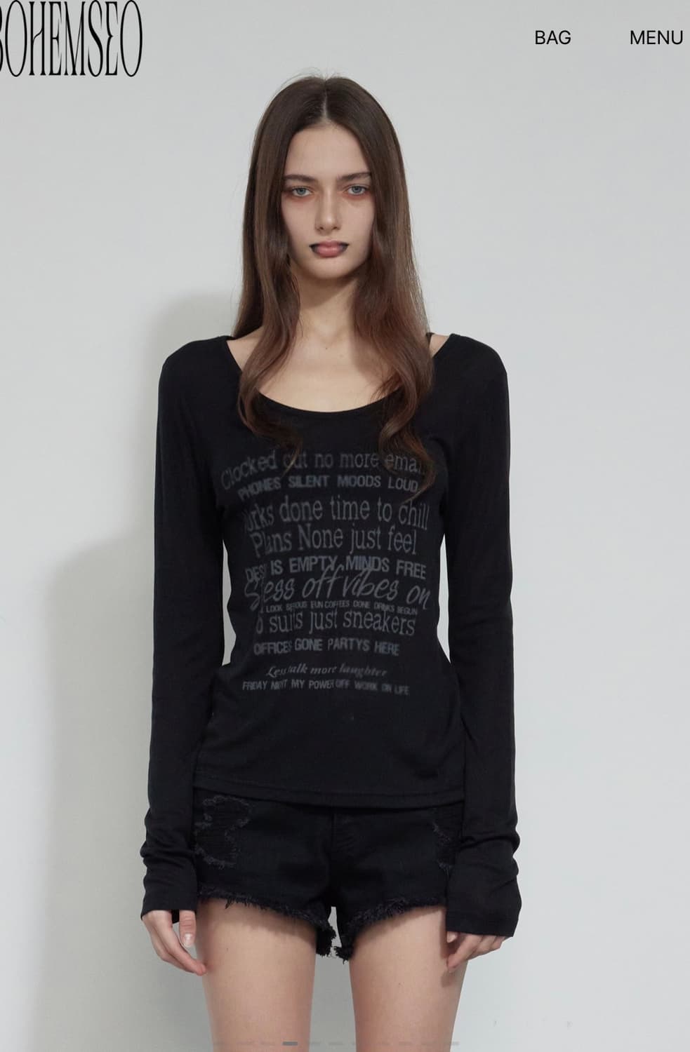 보헤미안서울 보헴서 SMUDGED LETTERING T 스머지드 레터링티 상품이미지1