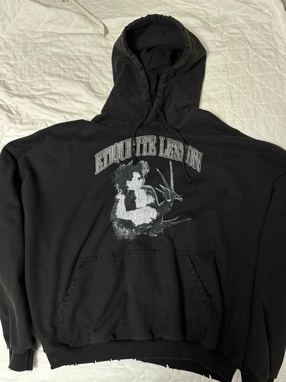 프로젝트 G/R 에티켓 레슨 빈티지 워시드 후드 블랙 상품이미지2