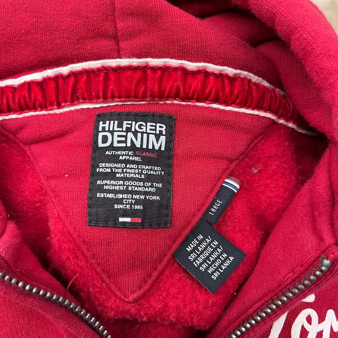타미힐피거 레드 데님 하트 후드집업  상품이미지5