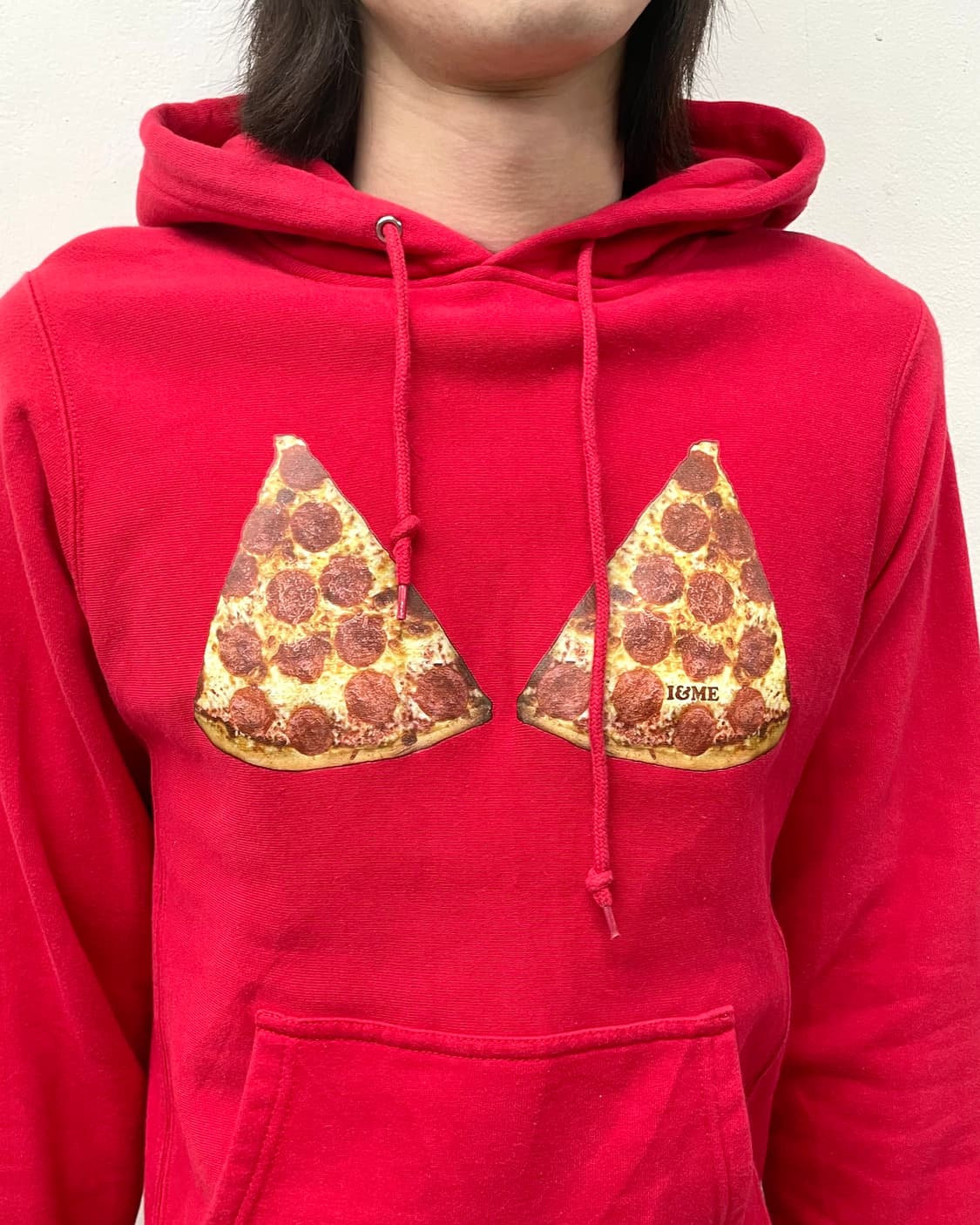  pizza-printed red hoodie  상품이미지2