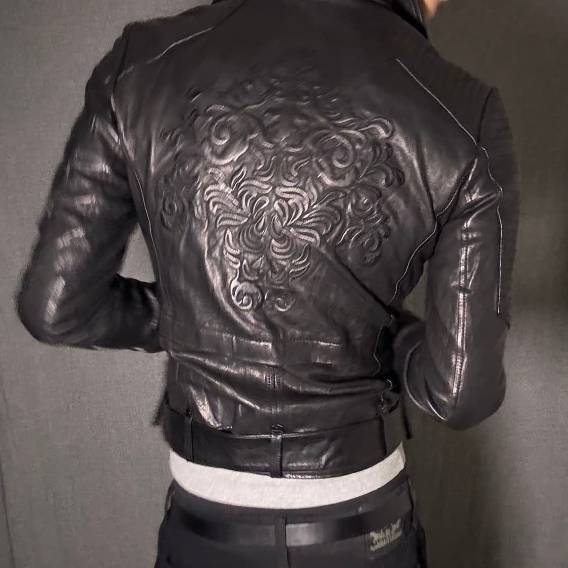 vintage black leather jacket 상품이미지8