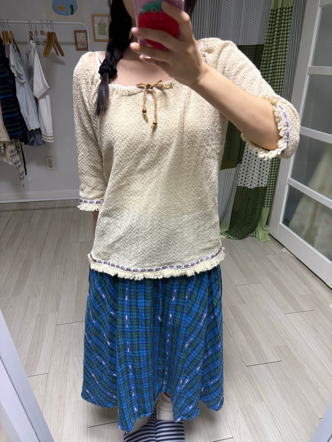 연베이지 히피 블라우스 상품이미지8