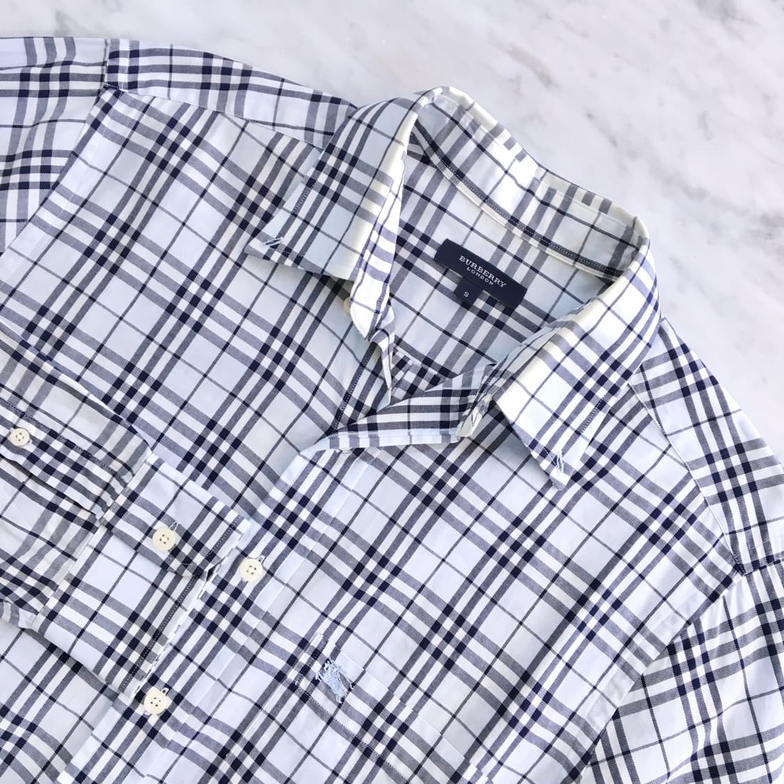 라이트 블루 노바 체크 셔츠 남자 102 105 여성F 상품이미지2