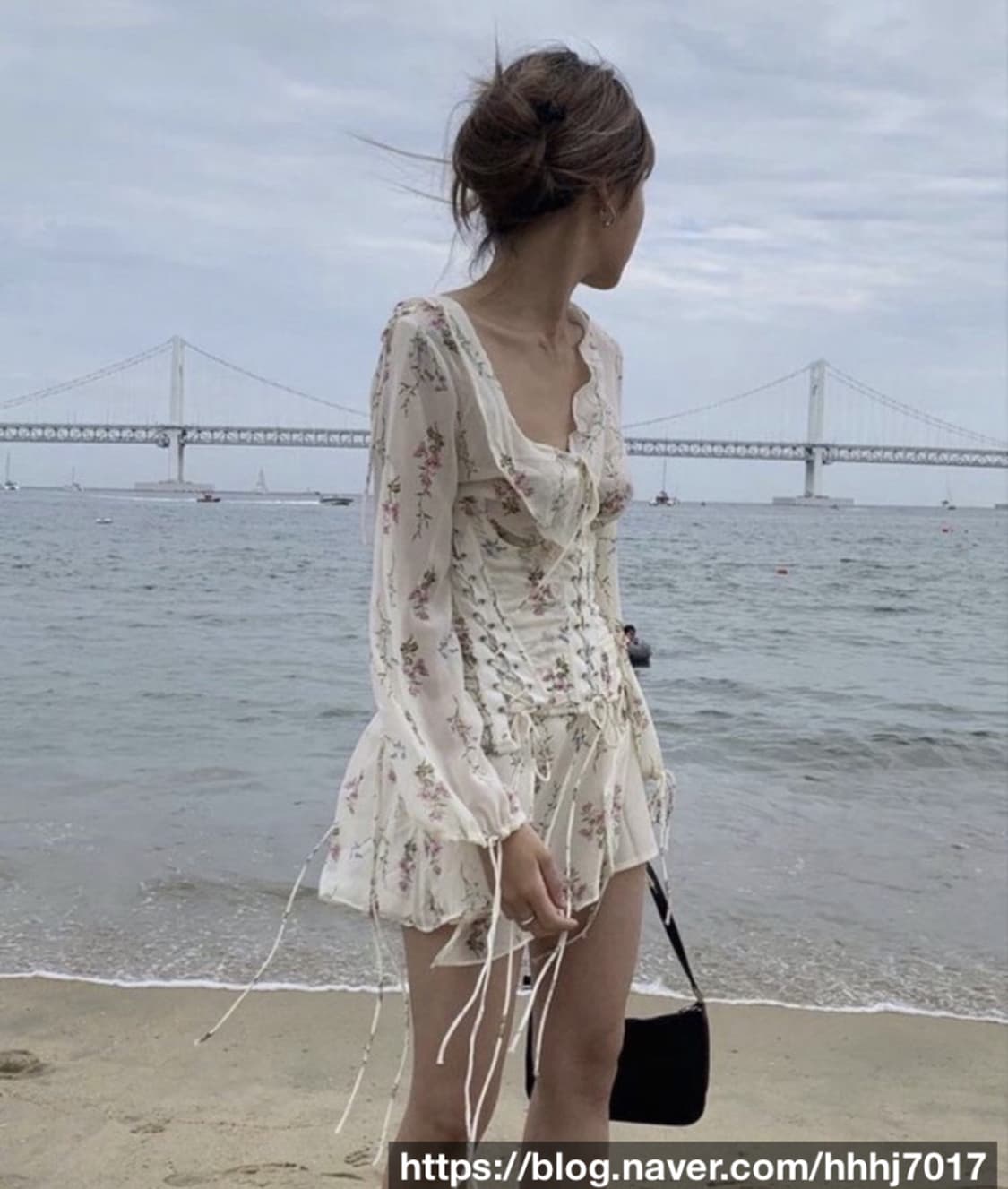 새상품) 환승연애 지연 보헤미안서울 플라워 쉬폰 원피스 상품이미지2