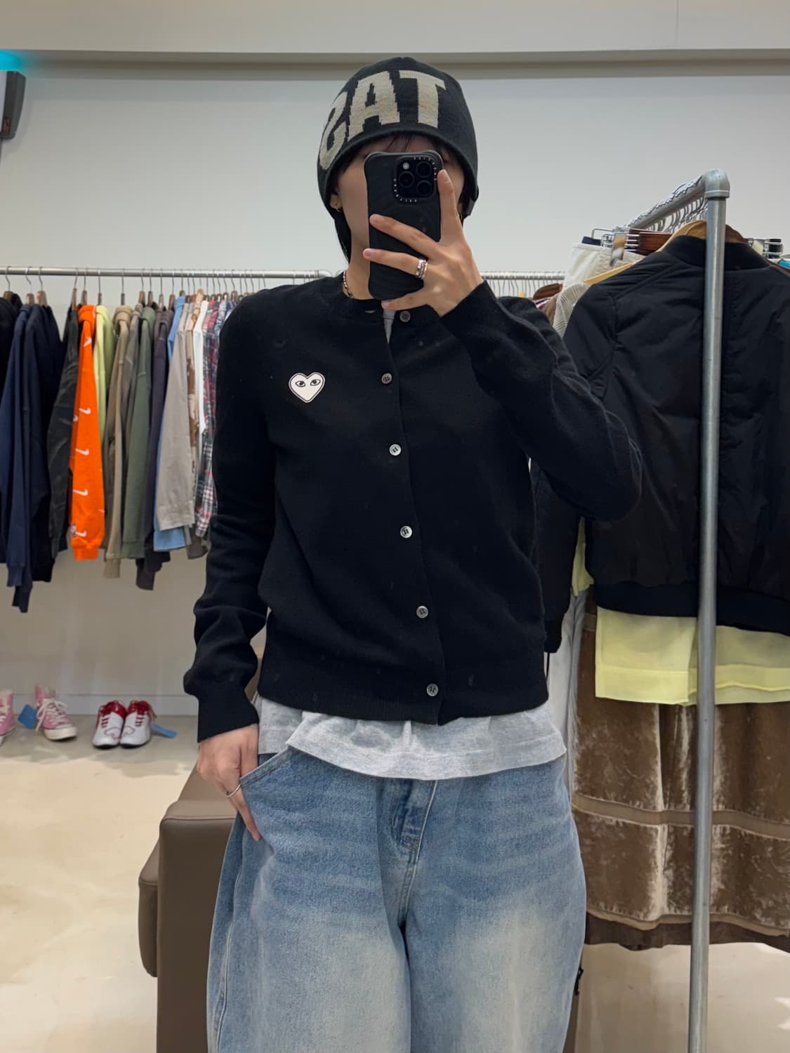 꼼데가르송 화이트 하트 울 가디건  상품이미지6