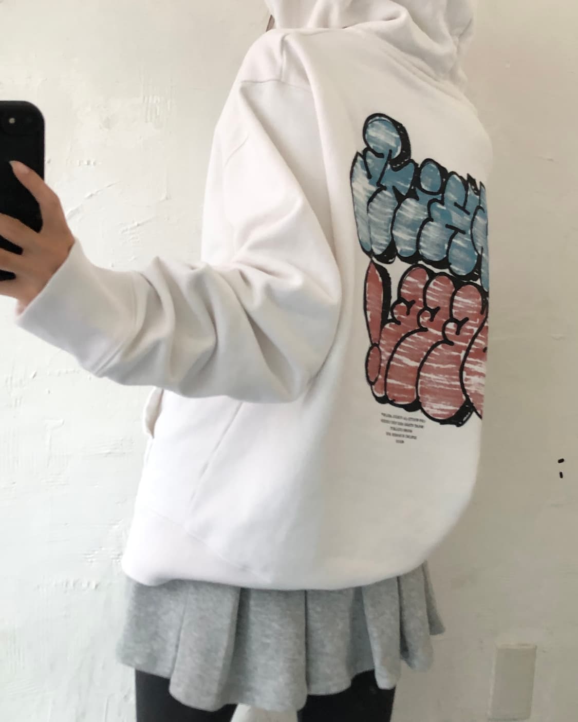 Off-White 오프화이트 화이트 버블 그래피티 후드티 상품이미지1