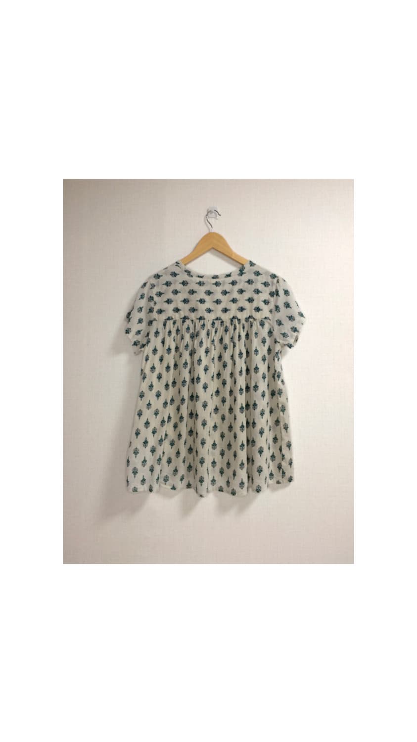 빈티지 에스닉 패턴 베이지 블라우스 탑 상품이미지5