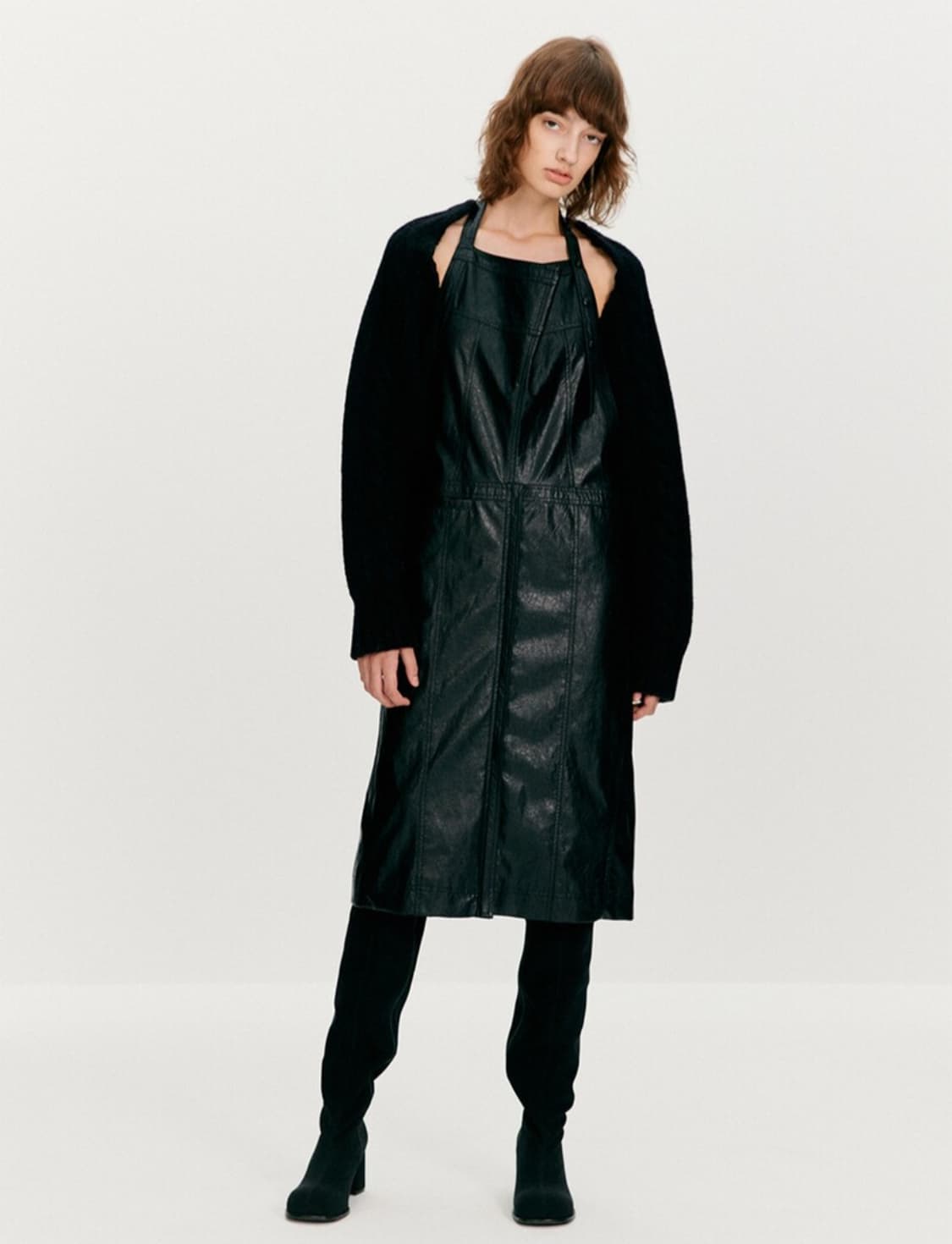 오픈와이와이 더오픈프로덕트 레더 홀터넥 원피스 오픈YY 상품이미지2