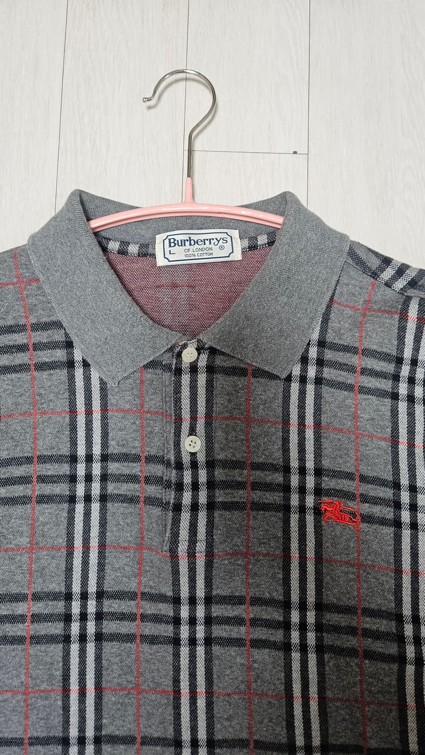 버버리 노바 체크 긴팔 폴로 카라티셔츠 L 상품이미지3