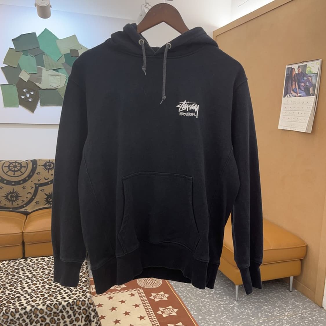 스투시 인터네셔널 빅로고 스트릿 힙합 기모 후드티 M C08966 상품이미지4