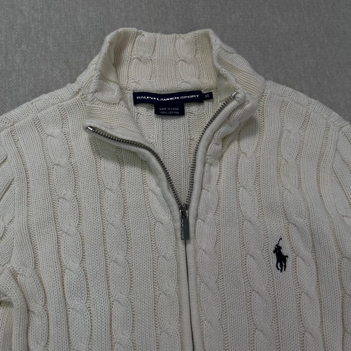 W 90 폴로 랄프로렌 스포츠 꽈배기 니트 집업 상품이미지2