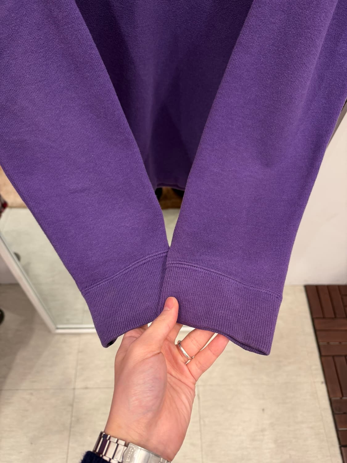 90s Polo RL 폴로 랄프로렌 하프넥 쿼터집업 니트 (purple) 상품이미지4