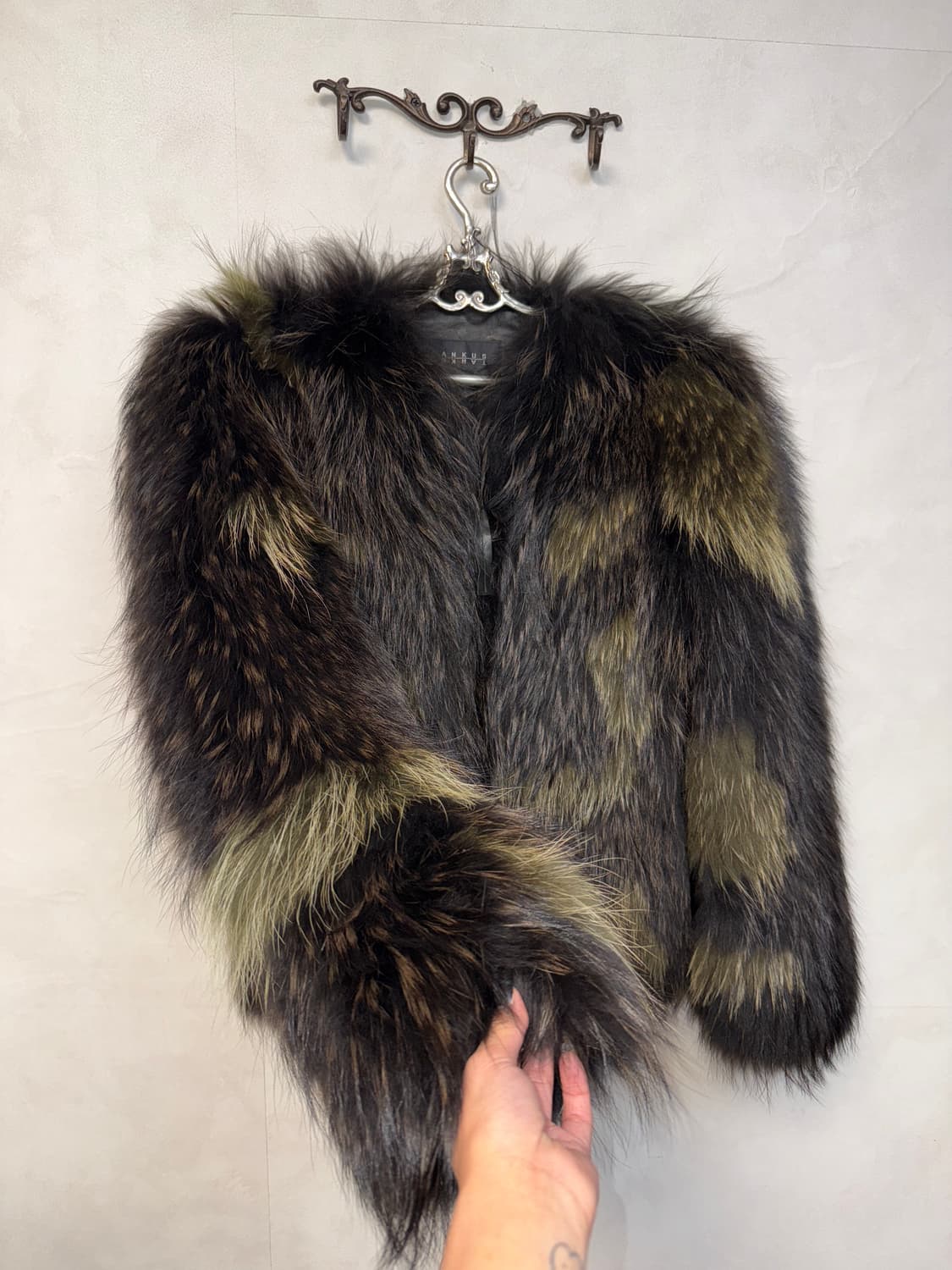 TANKUS khaki lamb skin raccoon fur jk 상품이미지2