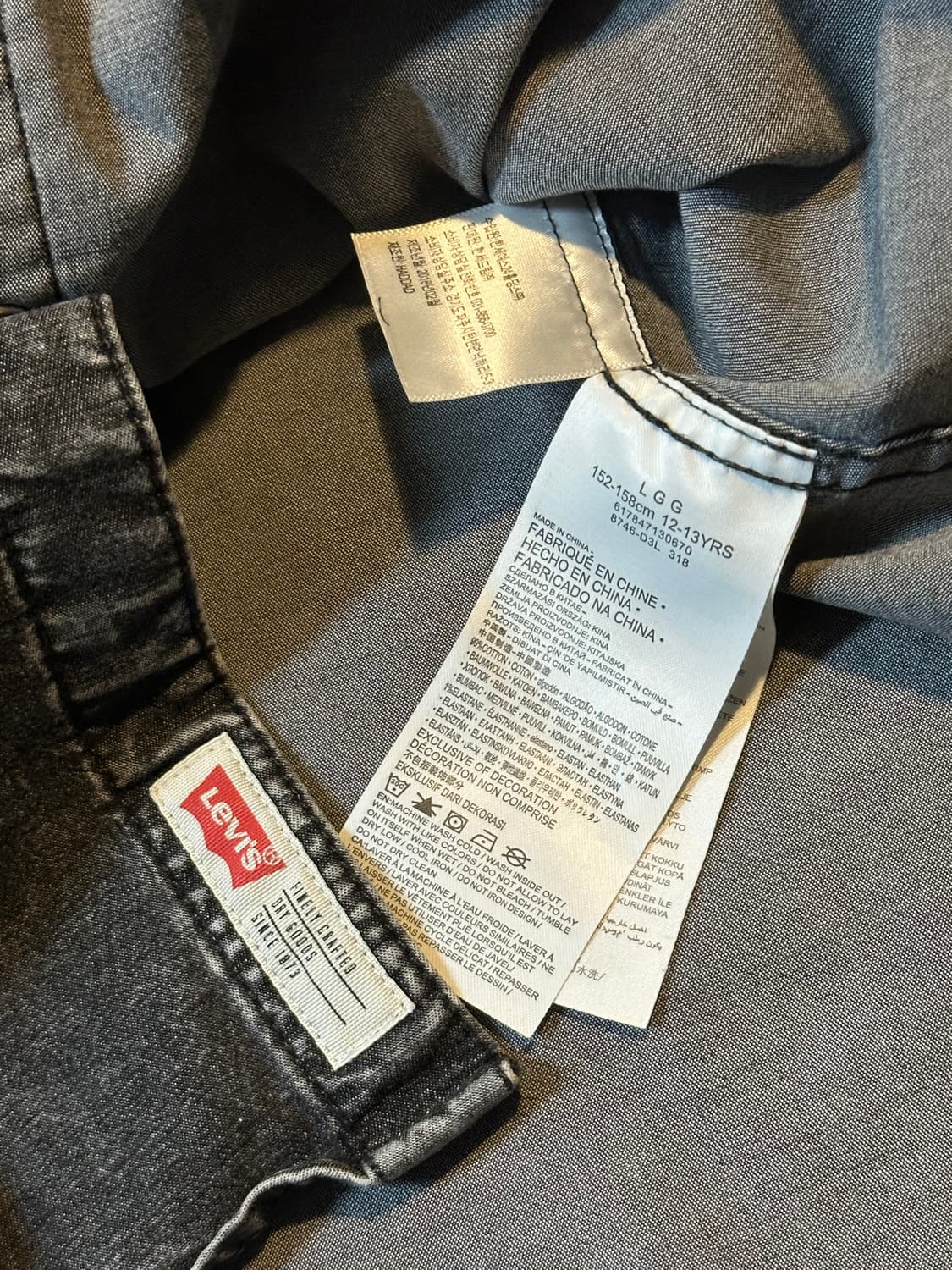 리바이스 LEVI'S 웨스턴 투포켓 데님 셔츠 흑청 상품이미지5