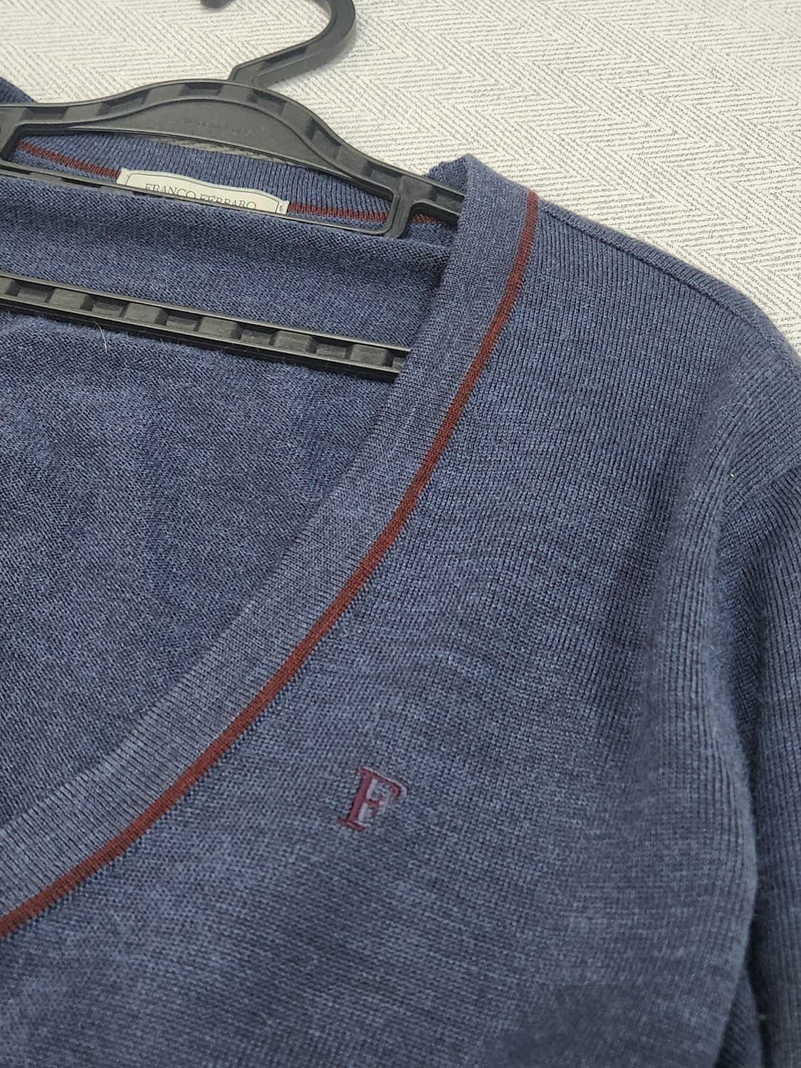 [100] 프랑코페라로 울 혼방 네이비 가디건 남성 100사이즈 상품이미지5