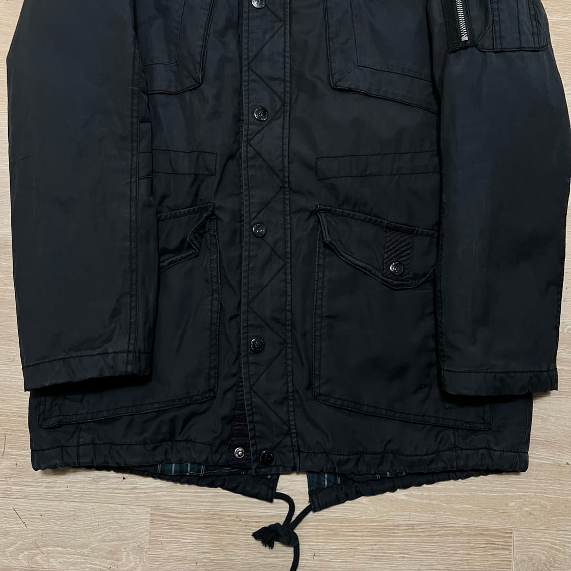 에비수 패치 와펜 포켓 야상 필드자켓 [블랙] M-L/95-100 상품이미지3