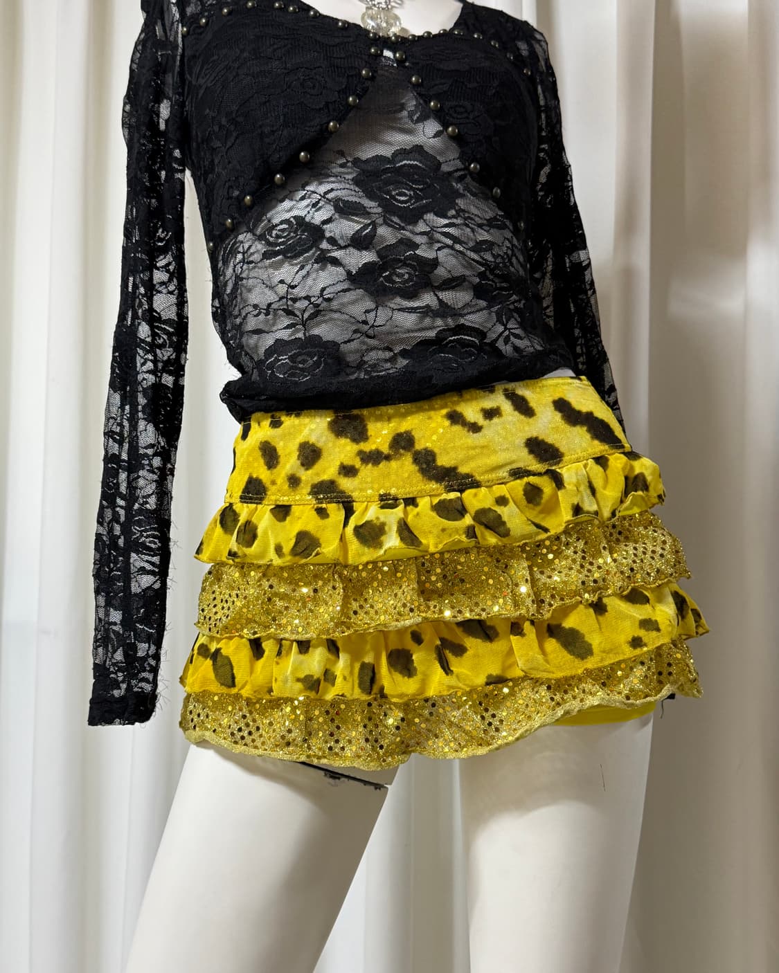 갸루st 호피 캉캉 스커트 상품이미지2