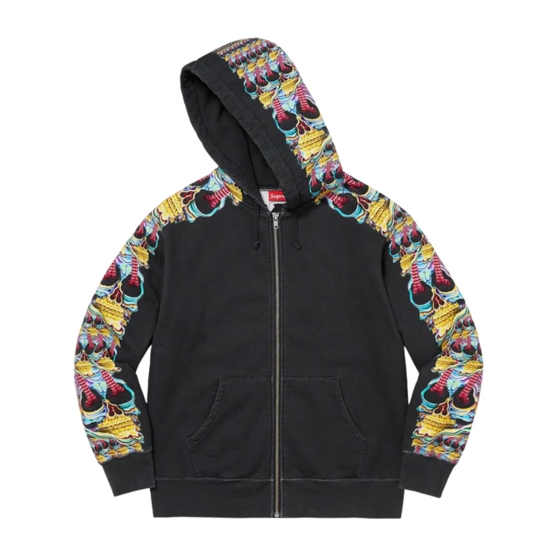 FW22 슈프림 스컬스 집업 후디드 스웻셔츠 블랙 상품이미지1