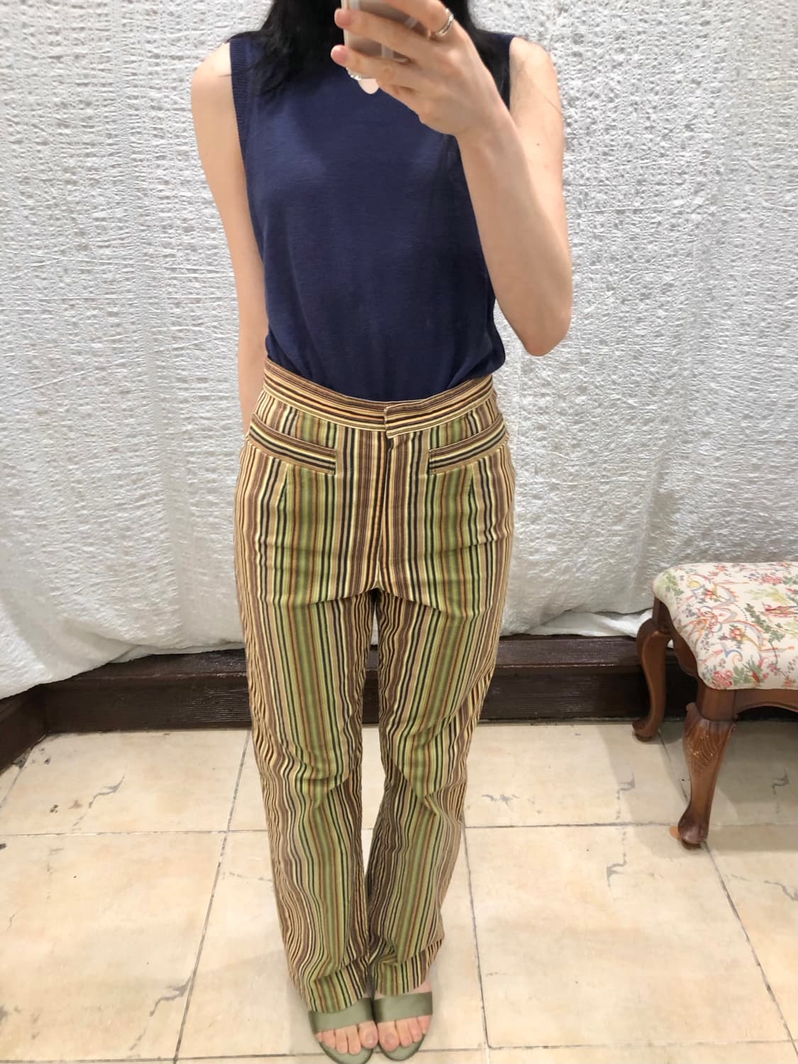 Nature stripe bootscut pants 상품이미지6