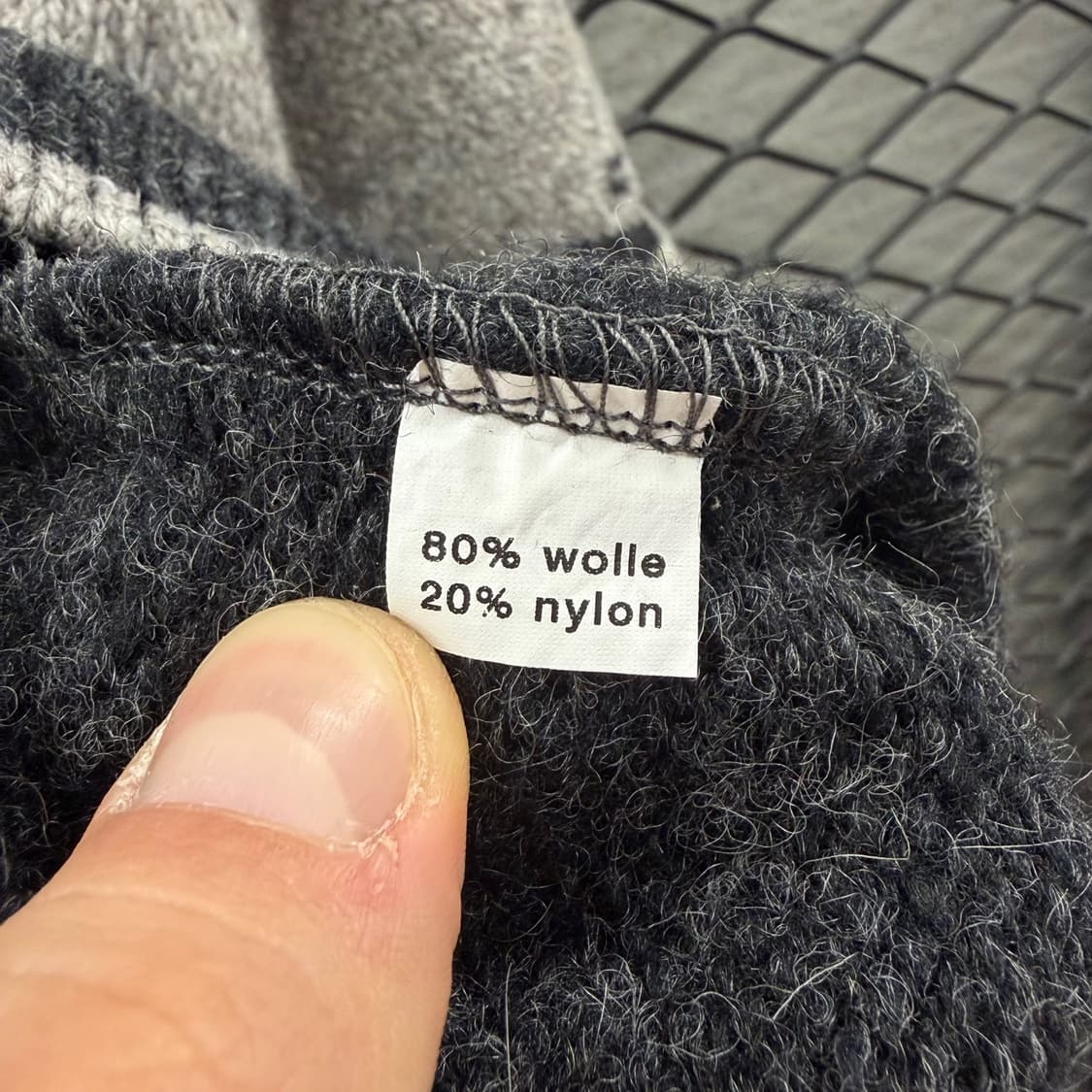 USA VINTAGE 반집업 울니트 노르딕 패턴 암패치 디테일 그레이 상품이미지8