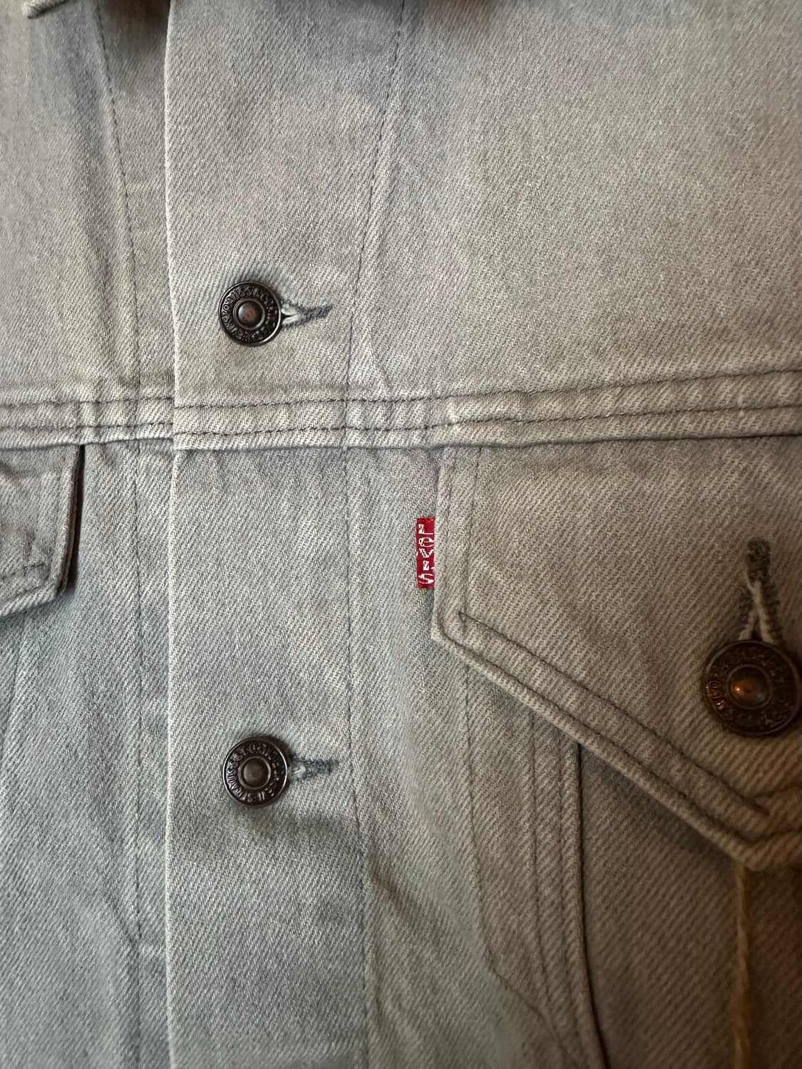 80s USA 빈티지 리바이스 3세대 그레이 데님 자켓 상품이미지4