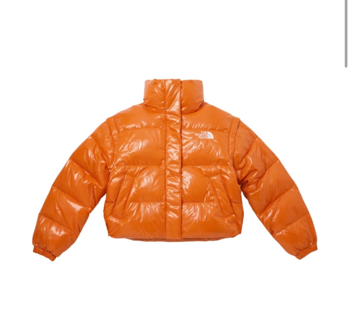 노스페이스 화이트 라벨 글로시 디테쳐블 다운 자켓 오렌지 상품이미지1