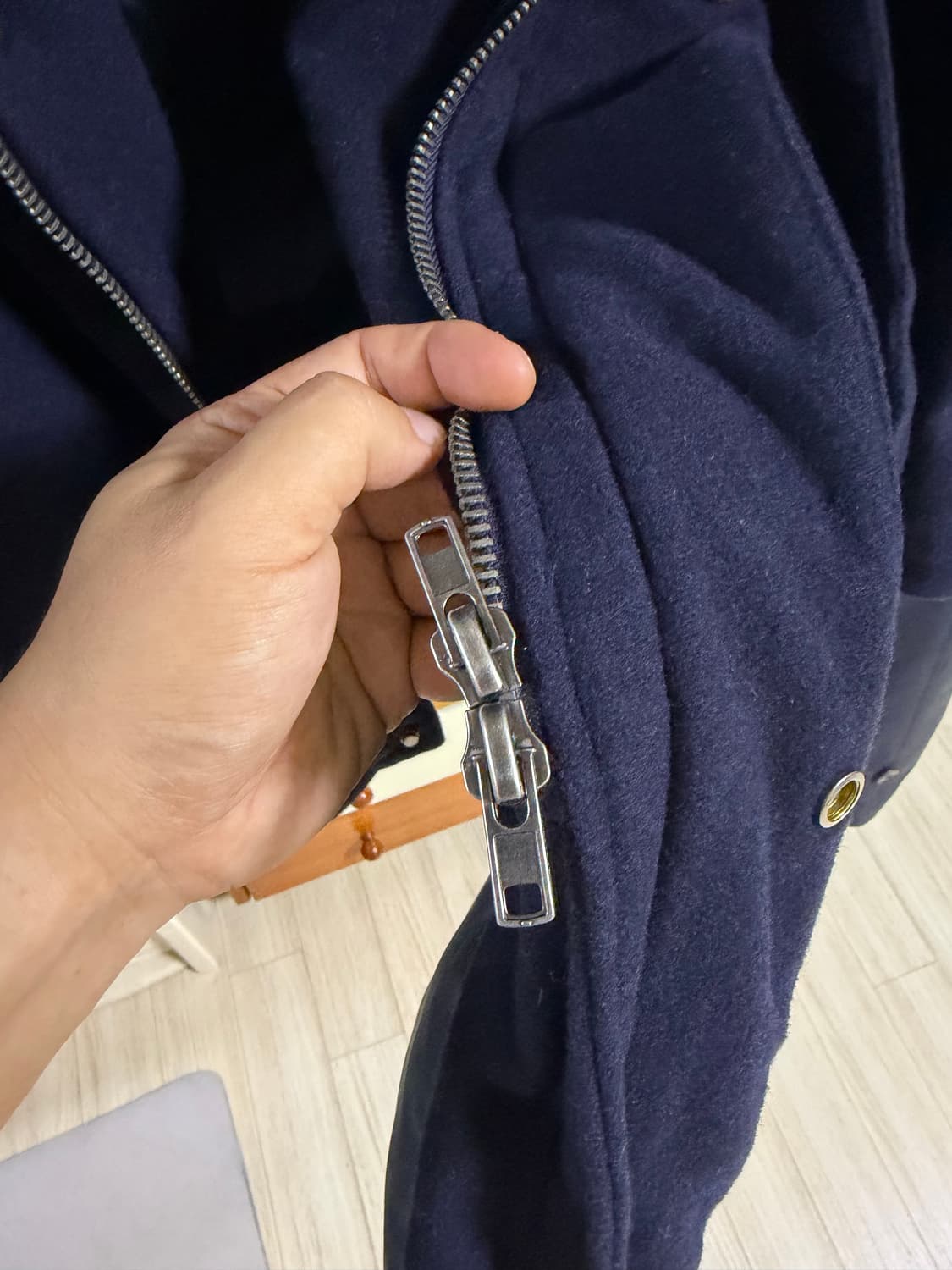 라마르쉐홀리데이 LMH-101 다크네이비 울 헤비다운 롱패딩 파카 S 상품이미지7