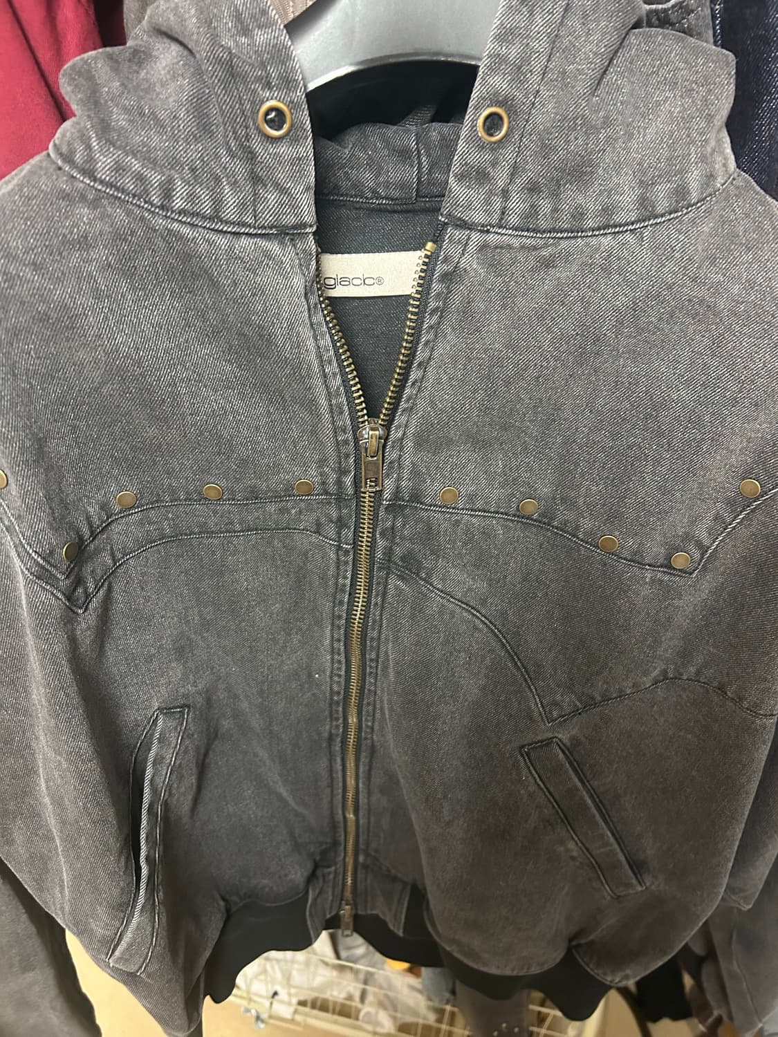 glack 데님후드 집업 상품이미지1