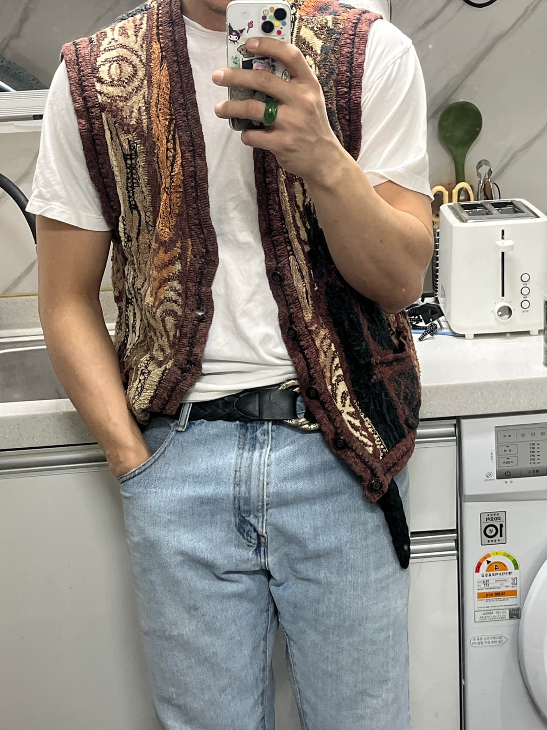 [coogi] 에스닉 케이블 니트 조끼 상품이미지6