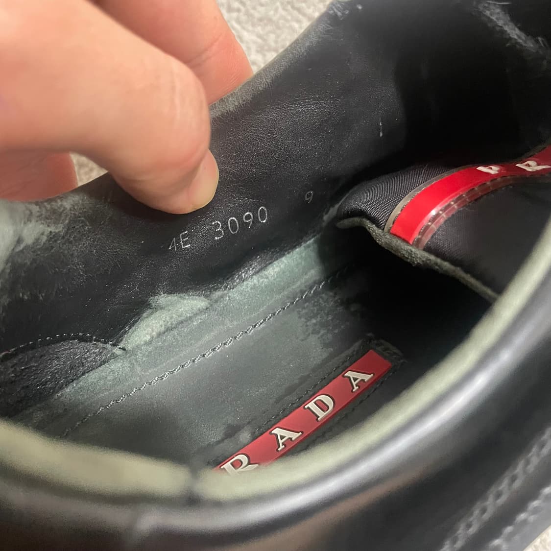 285) 프라다 스포츠 나일론 레더 스니커즈 신발 블랙 상품이미지7