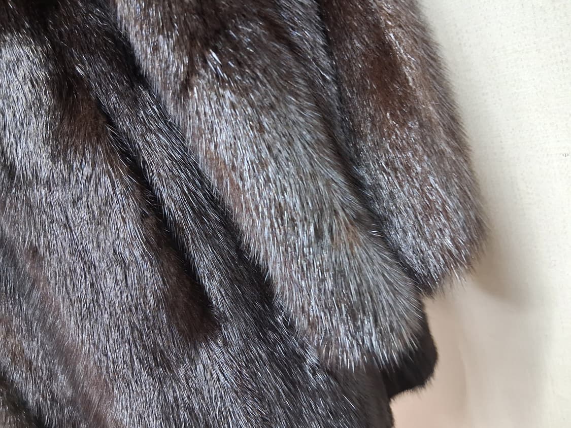 일본구제 ROTINY 밍크하프쟈켓 밍크코트 짙은브라운 검정섞인 66까지 상품이미지6