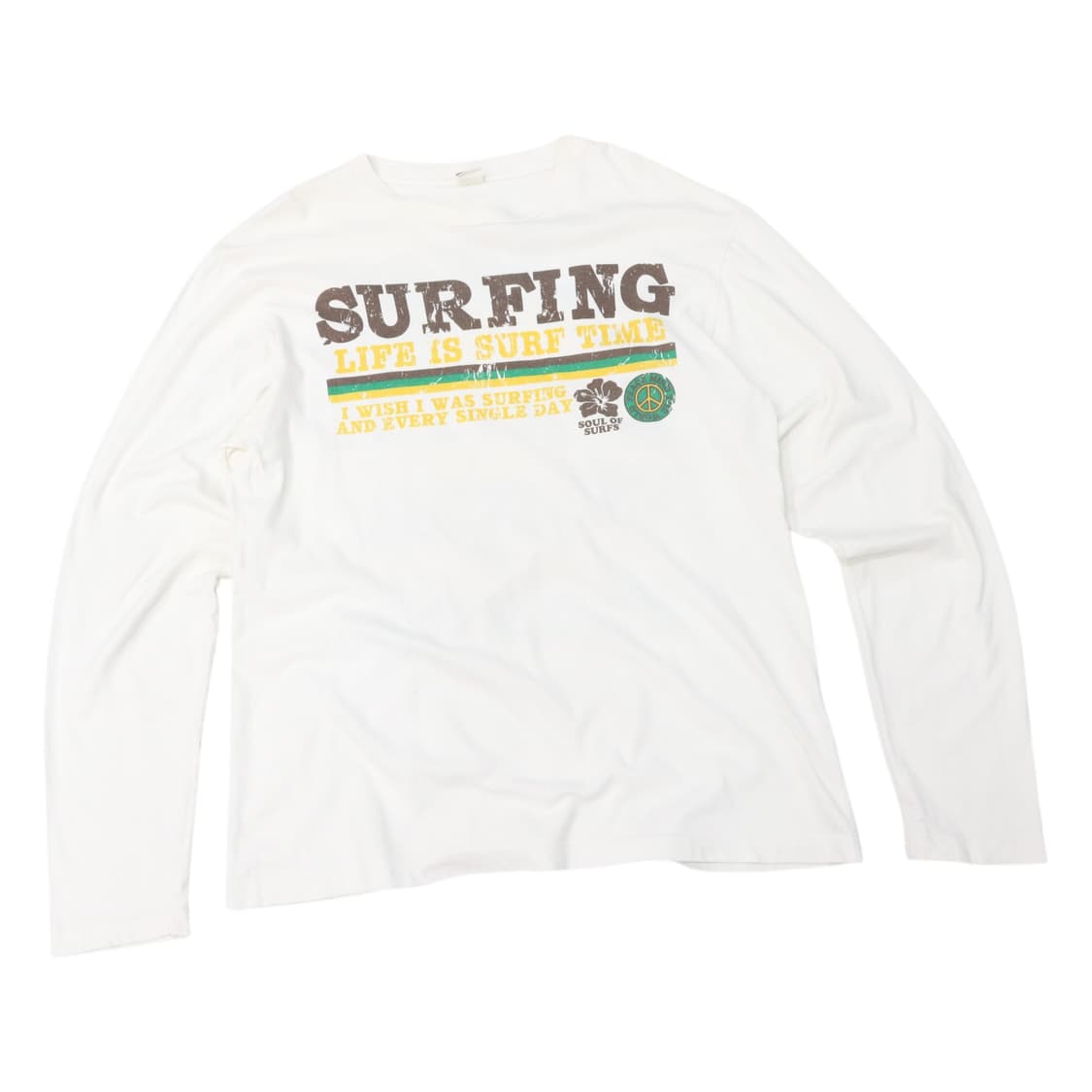 SOUL OF SURFS 빈티지 서핑 그래픽 롱슬리브 티셔츠 (XL) 상품이미지1
