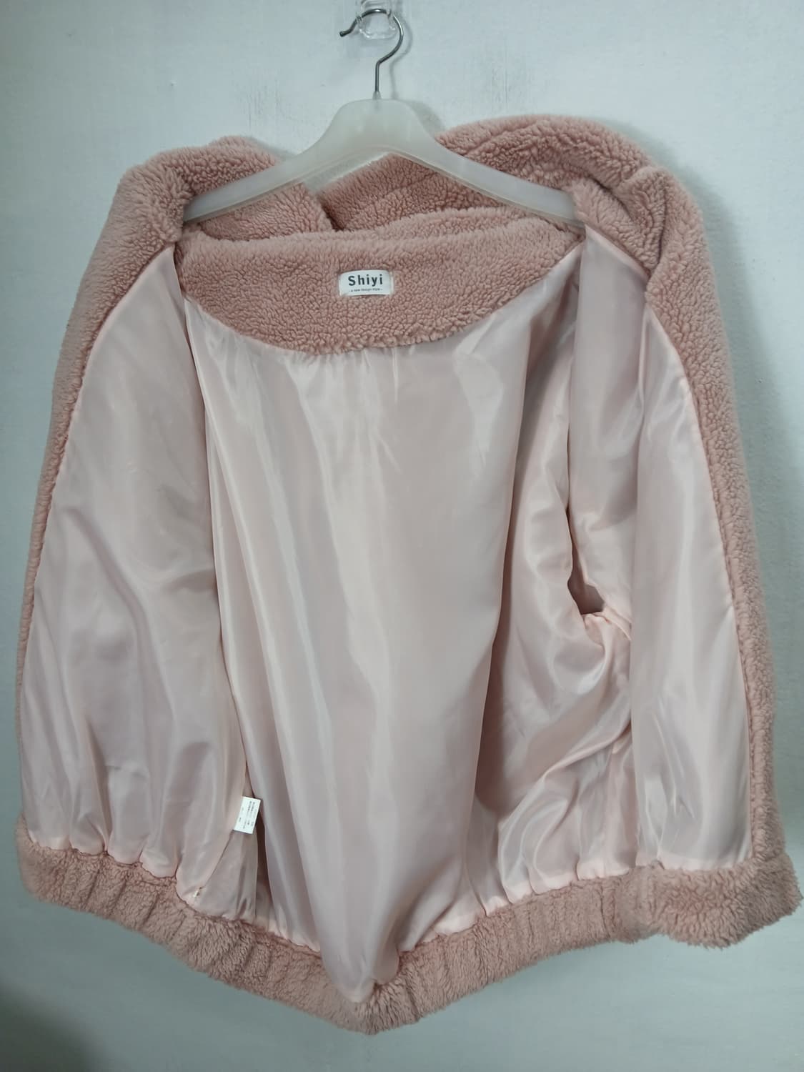 빅사이즈 Shiyi 뽀글이 후드집업 핑크 115-120 3XL 새제품 상품이미지7