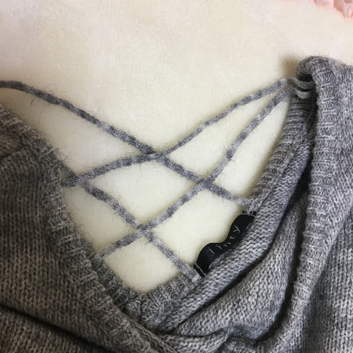 빈티지 모리걸 니트 그레이 오프숄더 갸루 오네갸루 상품이미지2