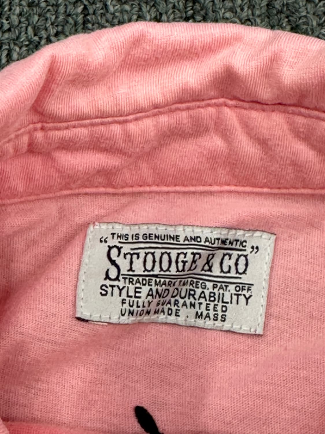 S)Stooge&co vintage 여성 스컬 자수 핑크 카라 반팔 상품이미지3