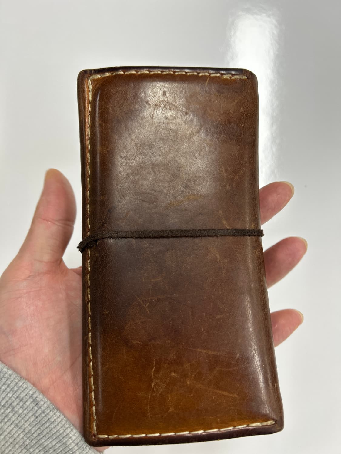 GOROS 고로스 네츄럴 브라운 새들레더 이글콘초 중지갑 상품이미지3