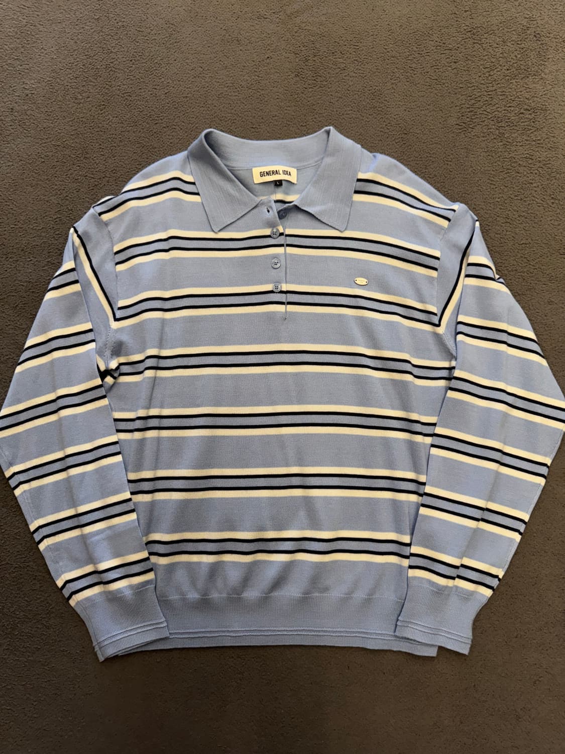 제너럴아이디어 스트라이프 카라 니트 처분  상품이미지1