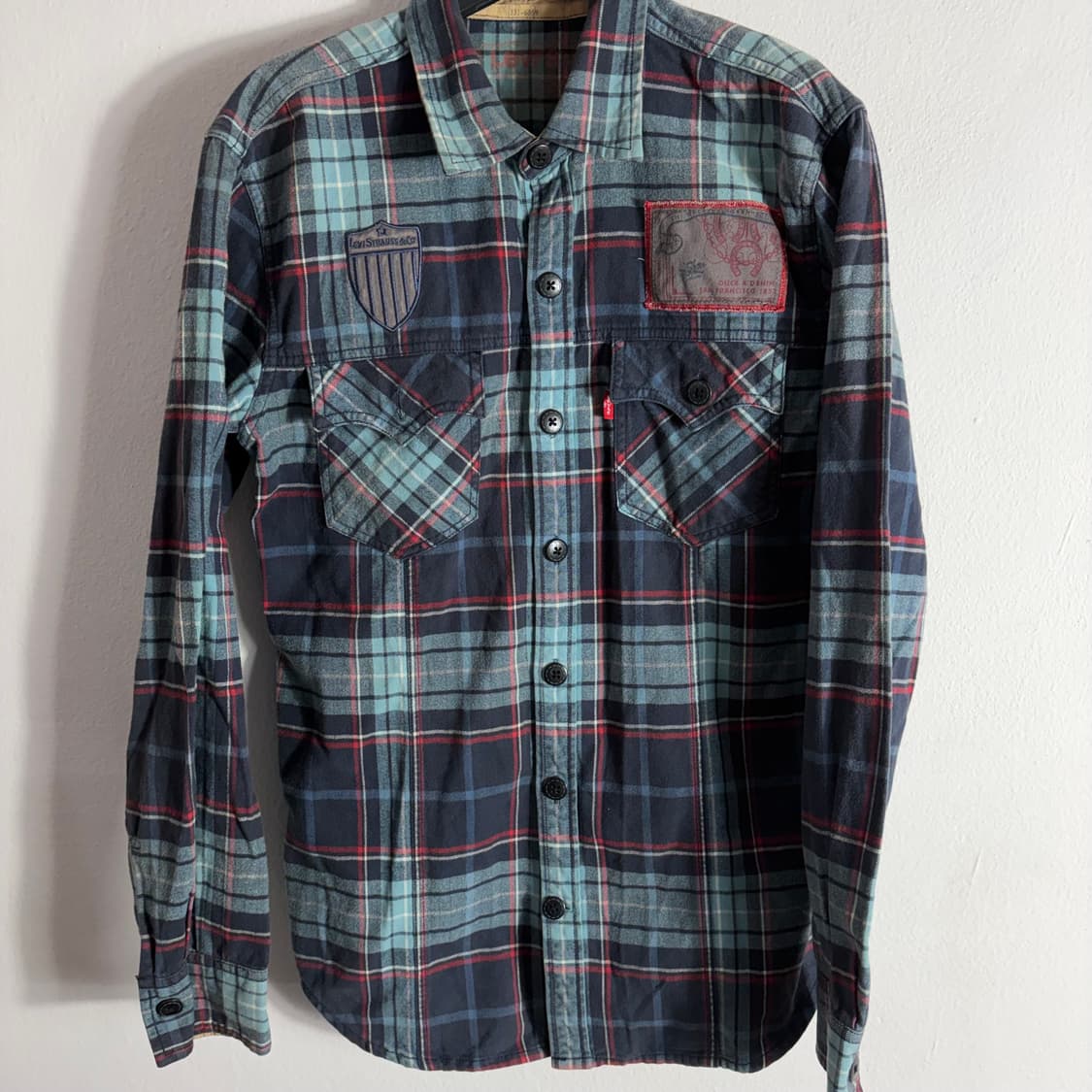 리바이스 체크 셔츠 남방 패치 워크(L) 상품이미지1