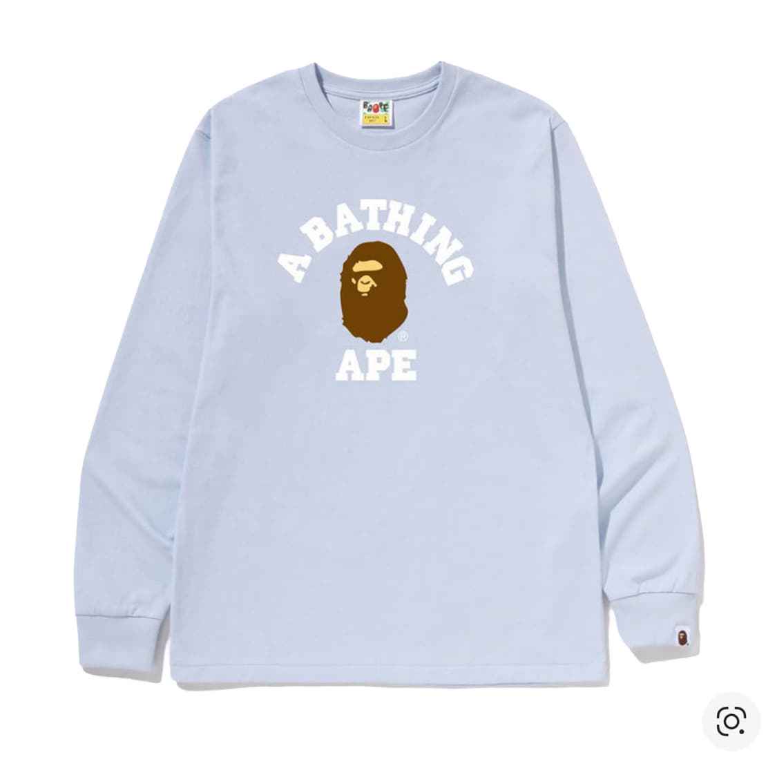 새상품) 베이프 컬리지 롱슬리브 하늘색 L 상품이미지1