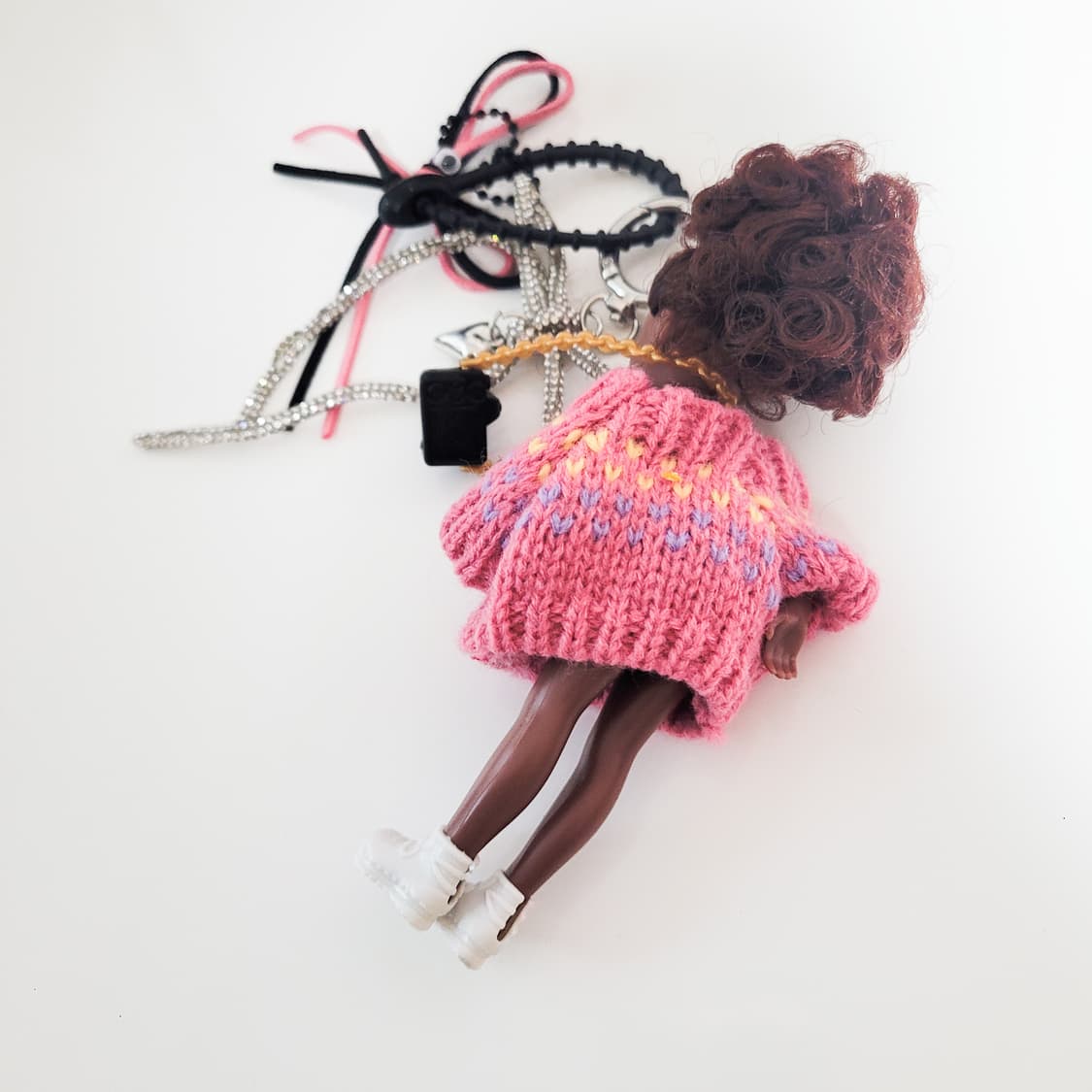 새상품)흑인 뽀글이 힙스타일  바비인형키링 올set 상품이미지5