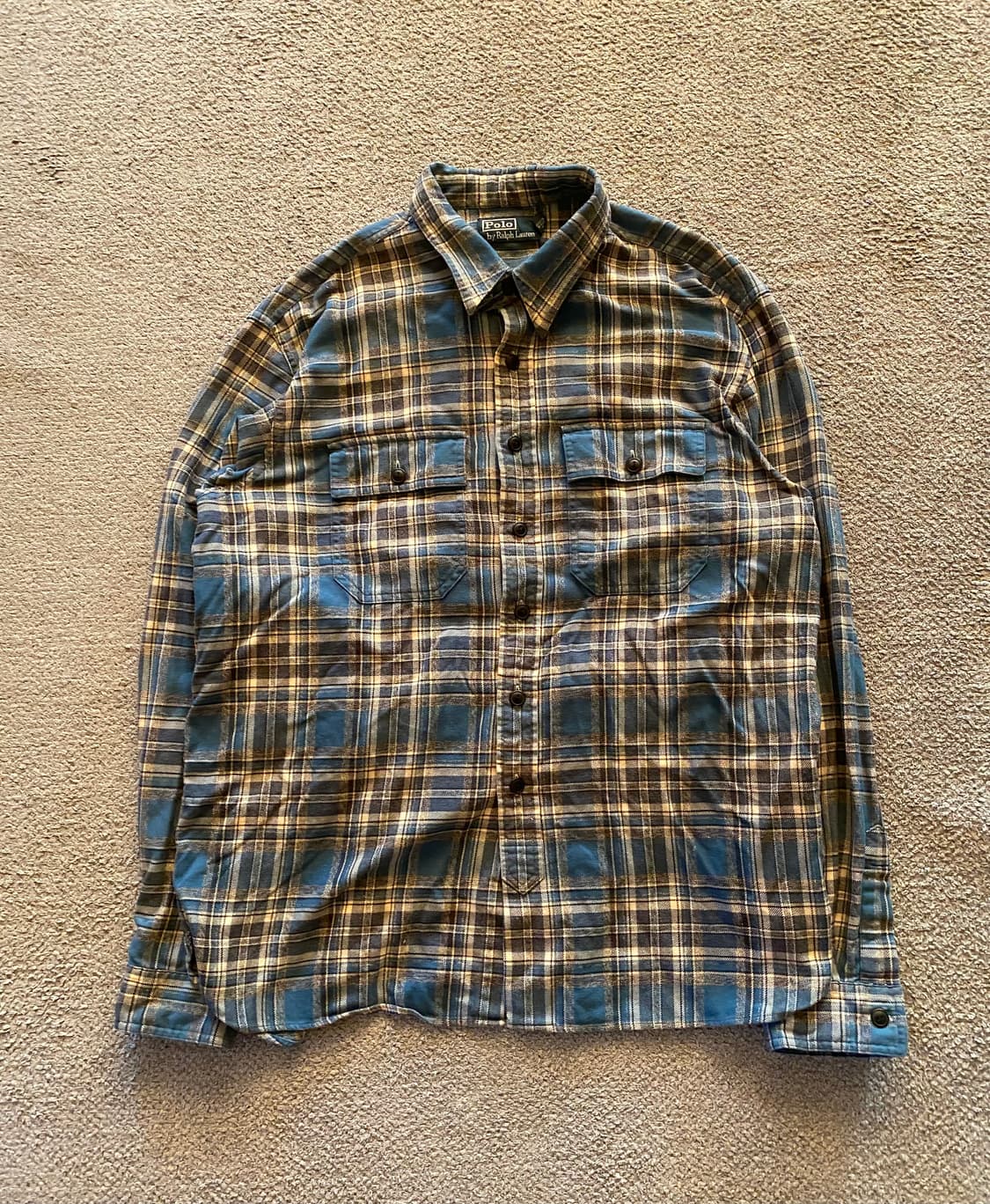 폴로 블루 플레이드 플란넬 XL 상품이미지1