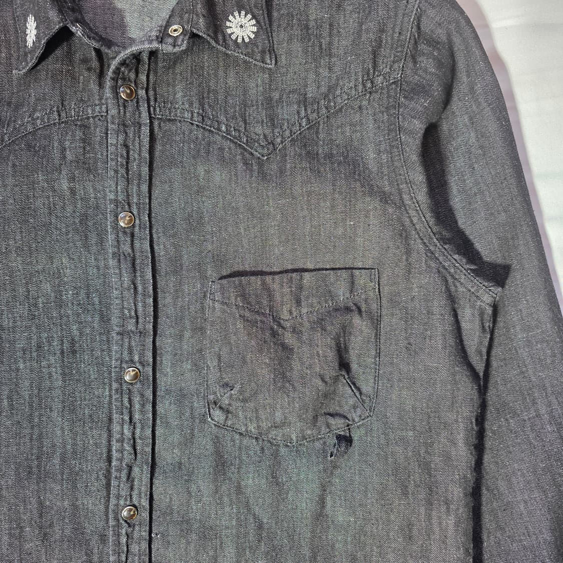 [00]카락터 KARACTER 웨스턴 린넨 데님 셔츠 상품이미지3