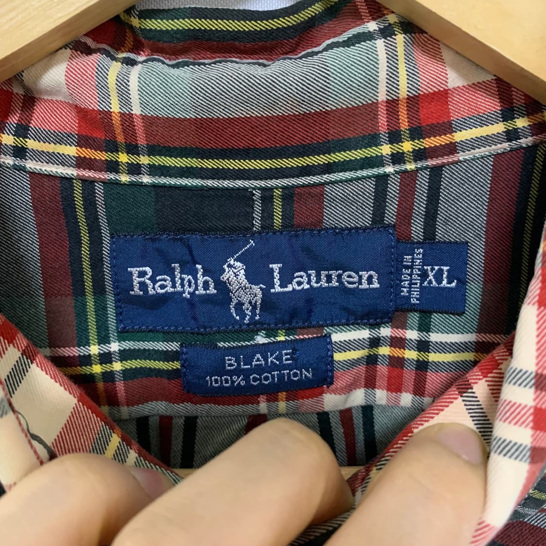 폴로 랄프로렌 체크 남방 긴팔 코튼 셔츠 XL 남녀공용 상품이미지4