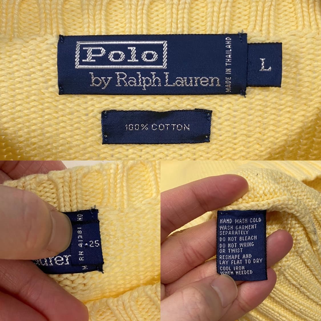 폴로 랄프로렌 코튼 니트 옐로우 상품이미지5