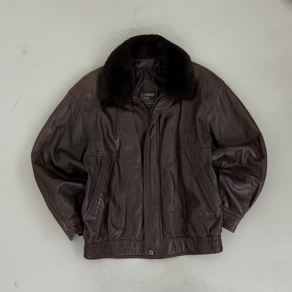 90's 런던포그 램스킨 무스탕 가죽 자 상품이미지2