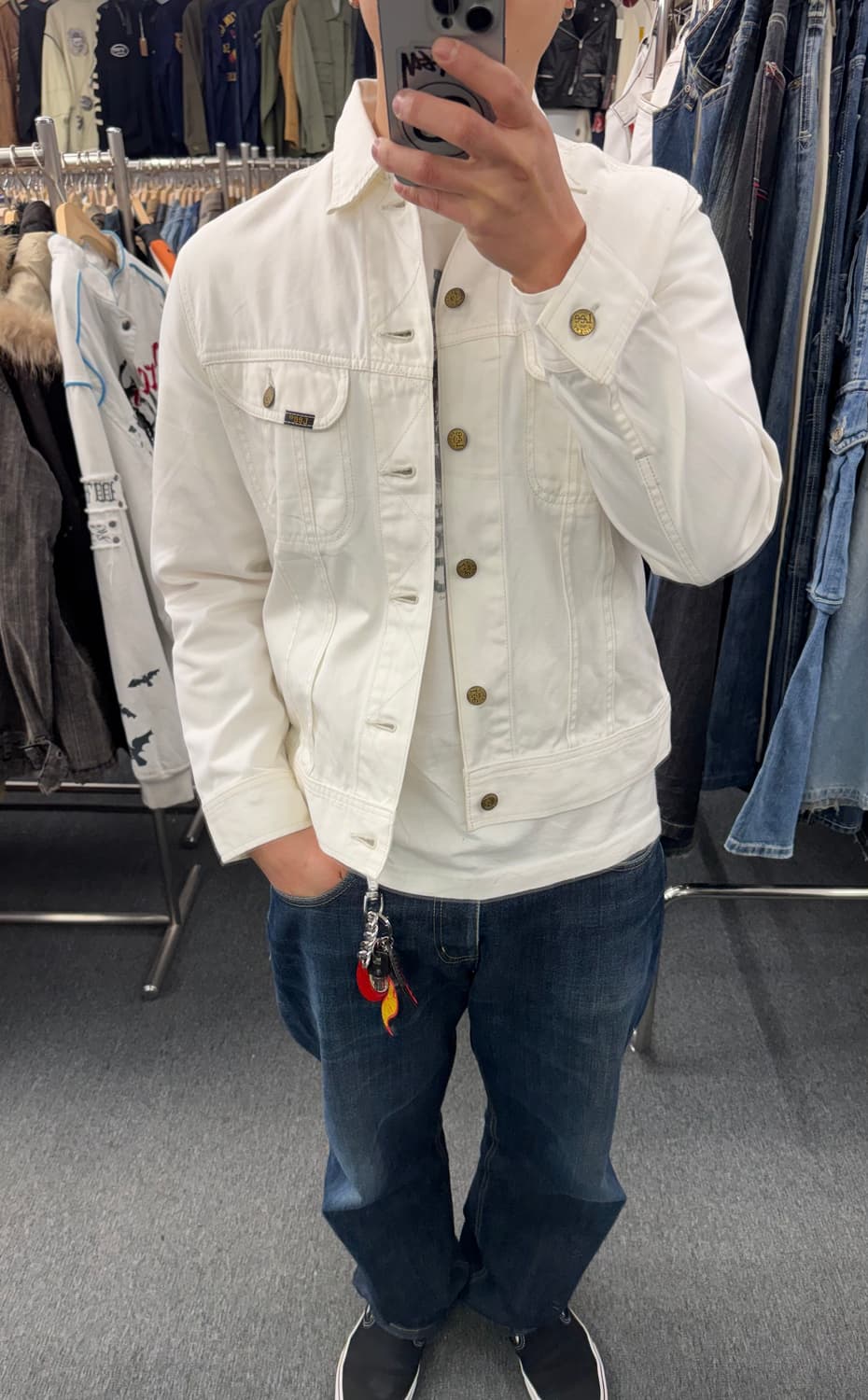 L)Lee Riders 빈티지 화이트 데님자켓 상품이미지1