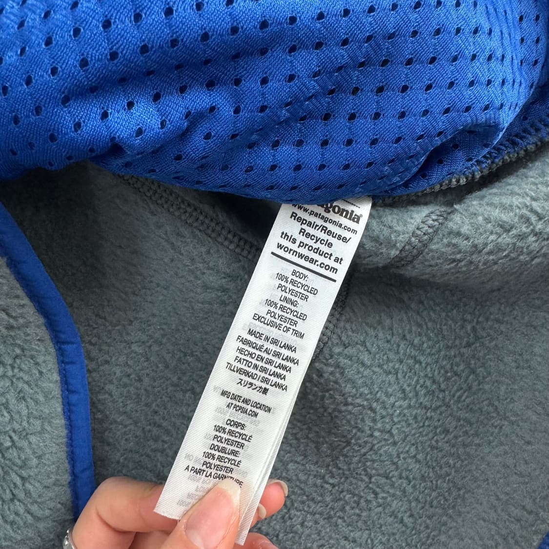 Patagonia 파타고니아 카키 블루 포인트 후리스 집업 상품이미지6